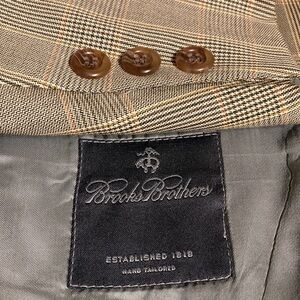 Vintage Brooks Brothers Sport Coat Mens 42L Gray Green Glencheck Made in USA